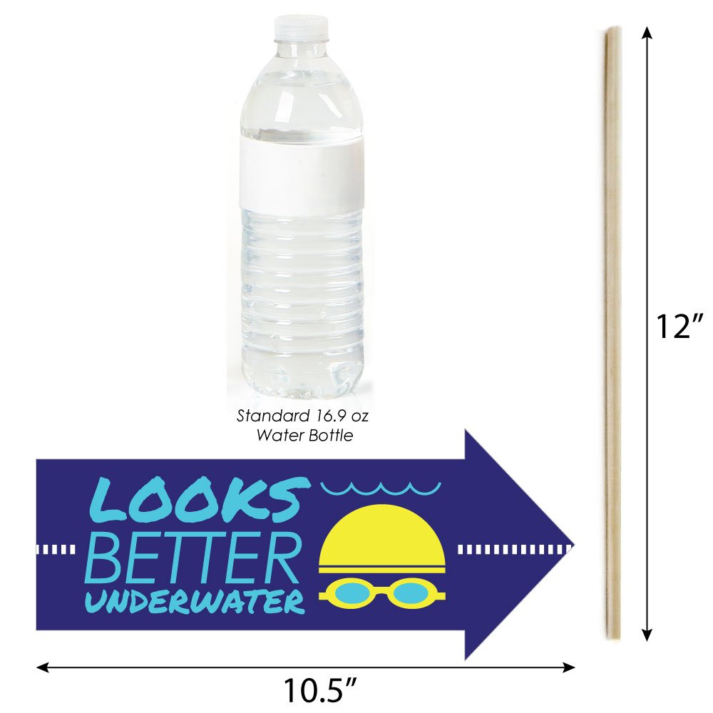 Big Dot Of Happiness Funny Making Waves - Swim Team - Swimming Party Or Birthday Party Photo Booth Props Kit - 10 Piece